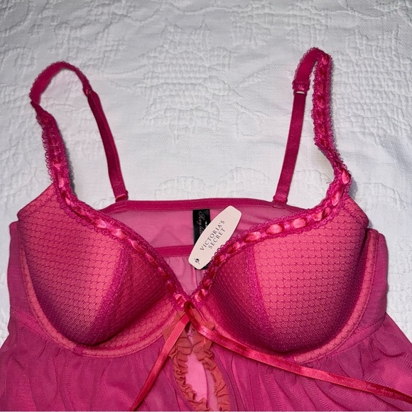 NEW $48 Victoria's Secret Sexy Little Things 36B Cover Up Slip Nightie Chemise - Picture 10 of 12